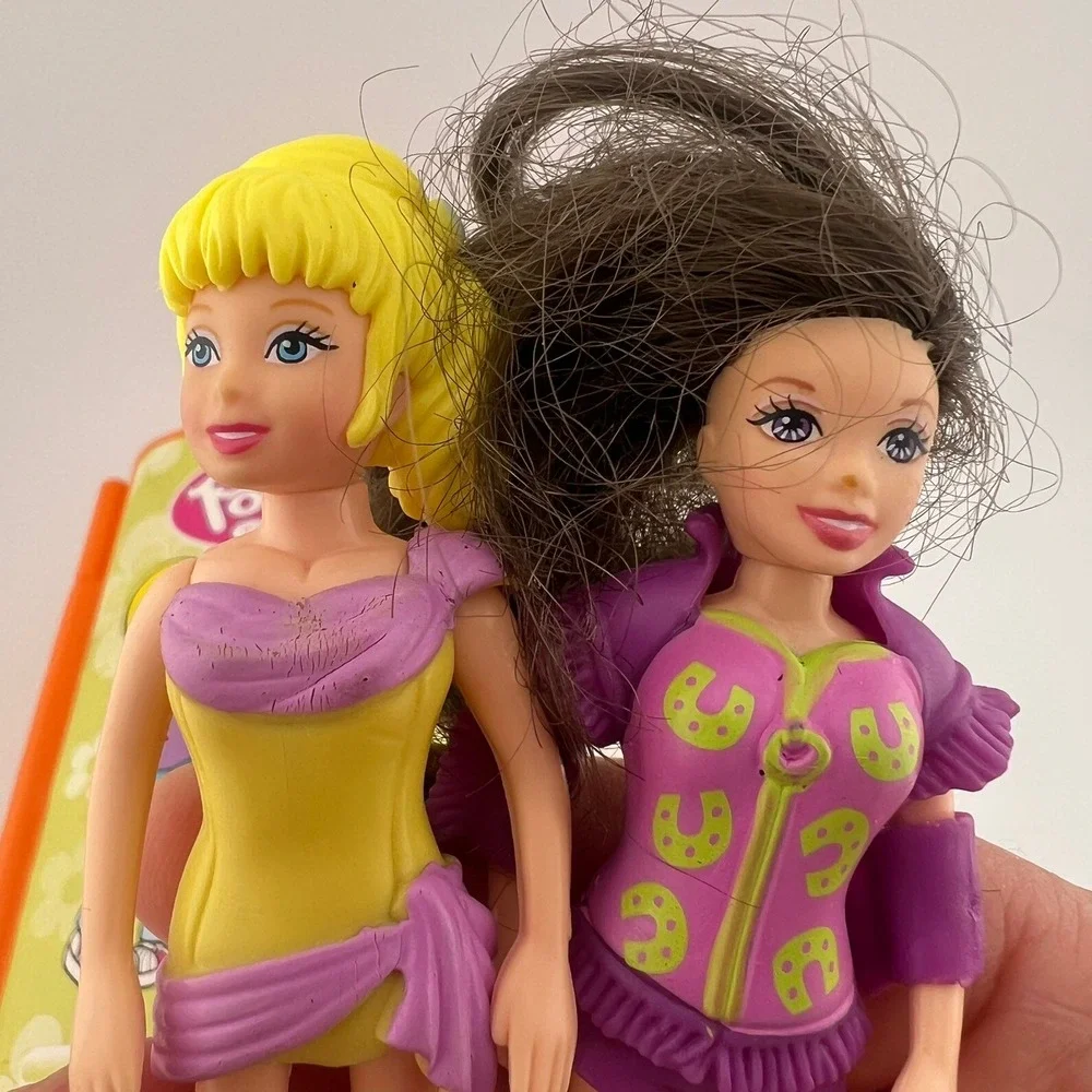 Vintage Polly Pocket Locker‎ Playset w Dolls Early 2000s Mattel Purple Outfits